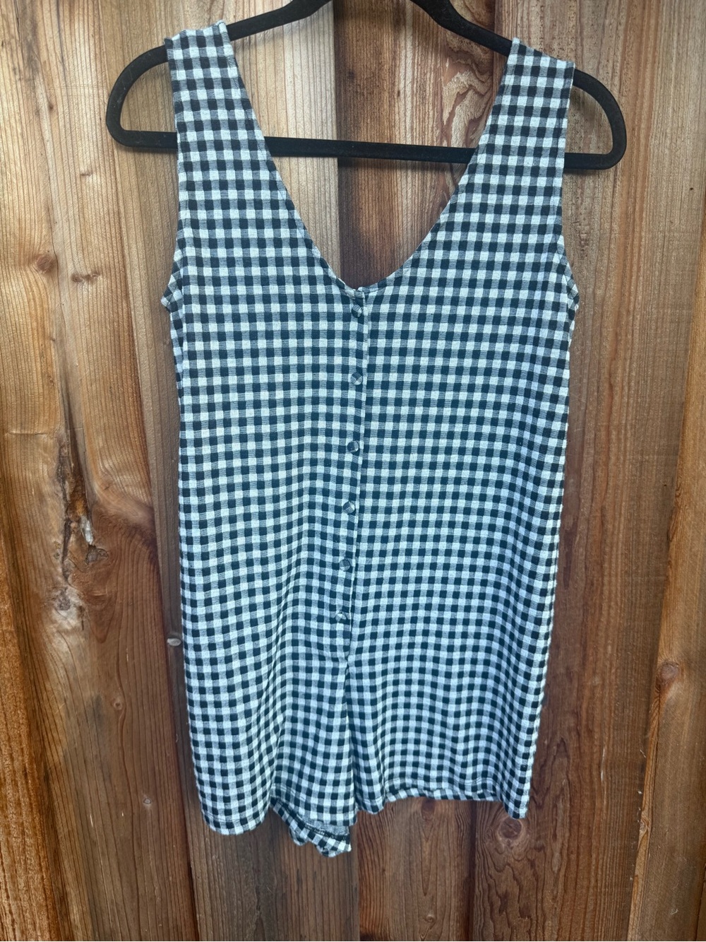 Topshop Black & White Gingham Button-Front Camisole